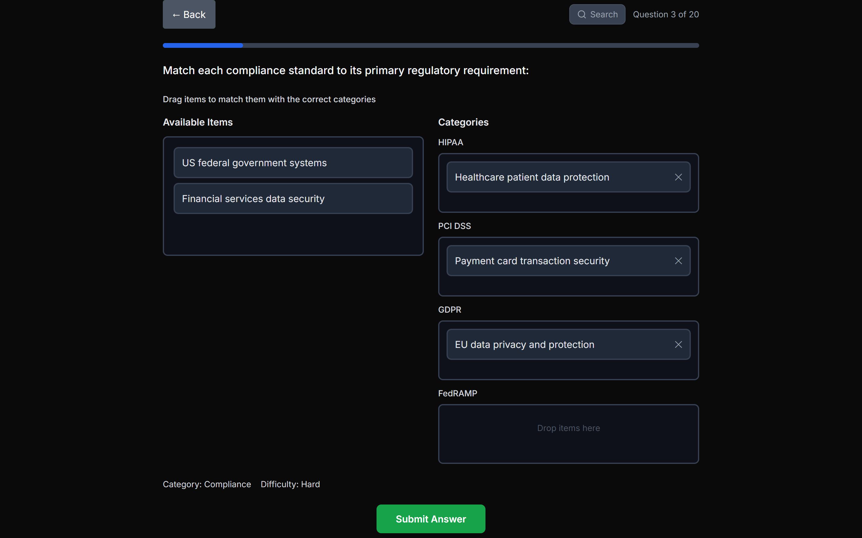 Azure practice exam question with drag-and-drop interface
